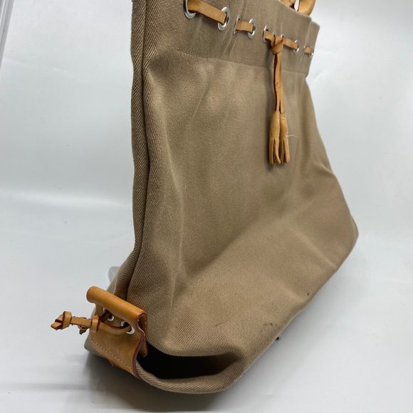 Dooney & Bourke XL Size Tan Nylon Shoulder Bag - Picture 3 of 11